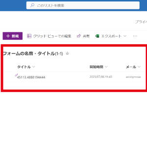 SharePointリストのイメージ図。