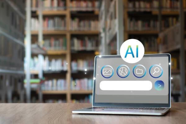 学校のパソコンでAIを使っているイメージ