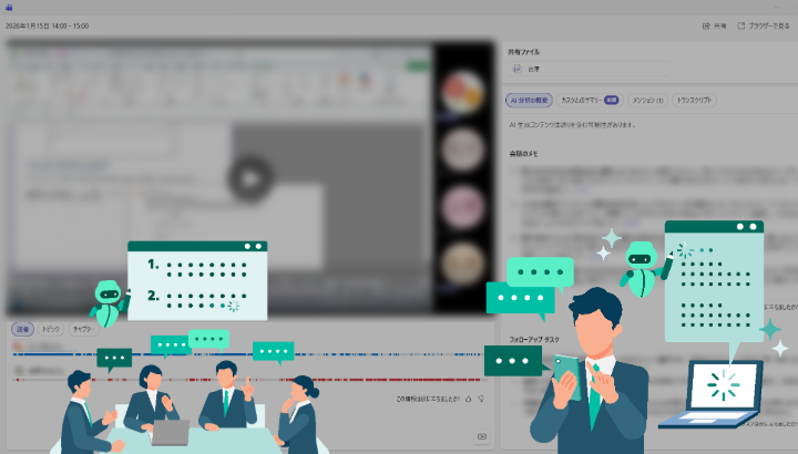 Microsoft TeamsのAI機能が便利なイメージ